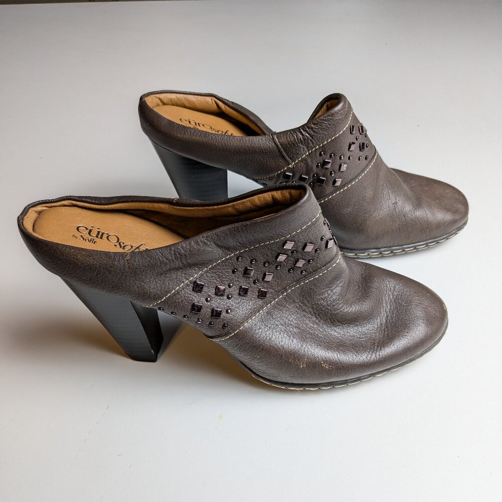 Euro Soft By Sofft Women's Size 8 Brown Leather Heels